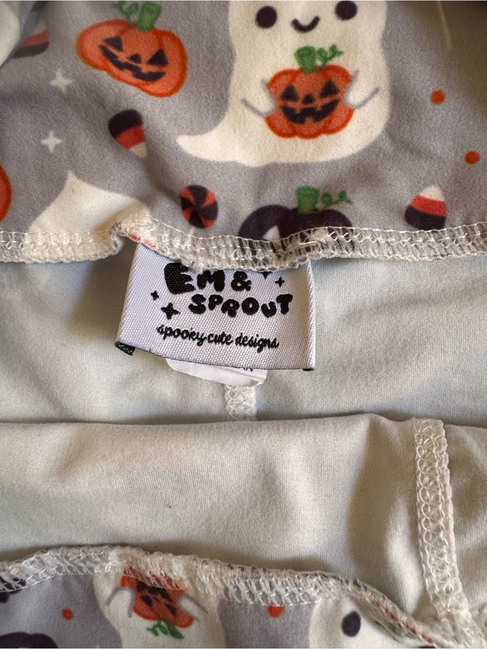 Halloween Ghost & Pumpkin Leggings - Gray - Picture 2 of 6